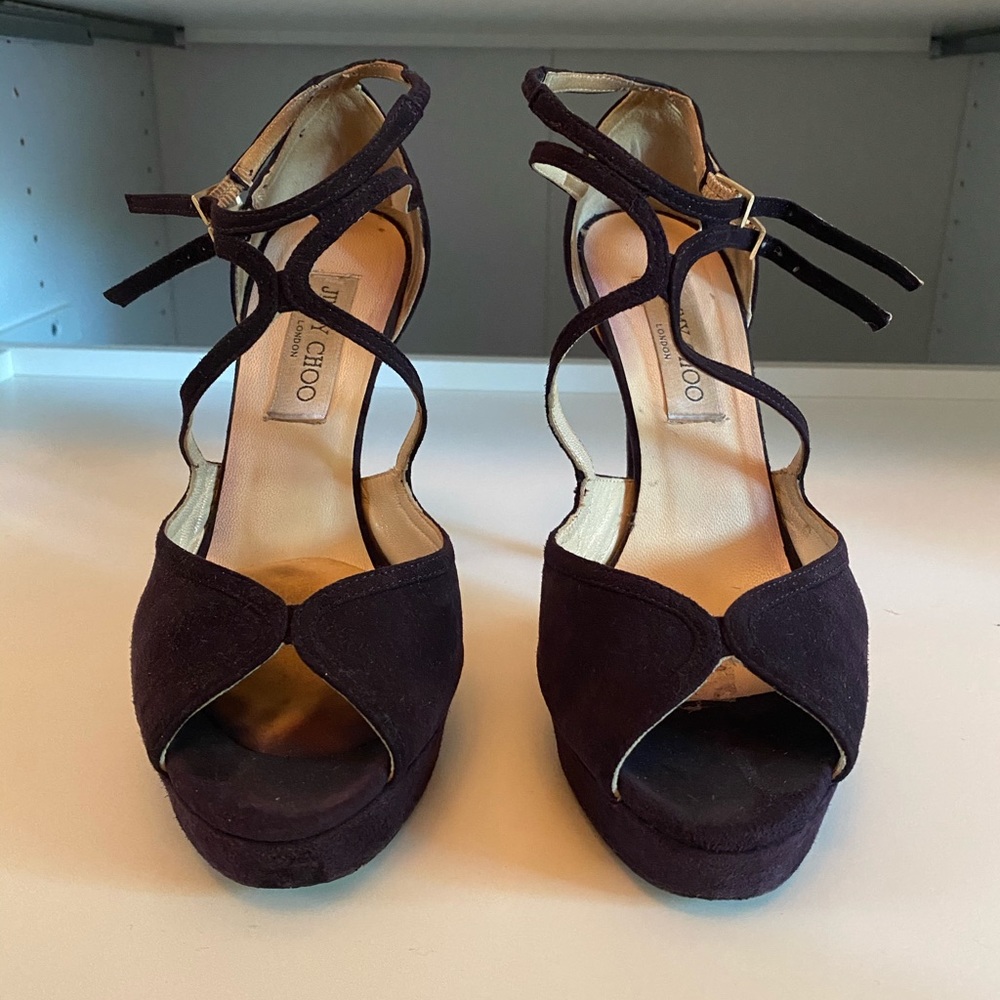 Jimmy Choo Velvet platform pumps, 38